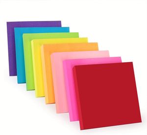 Blocs-notes autocollants fluorescents lumineux - Lot de 8 pour rappels, marquage et organisation au bureau - Product Image 1