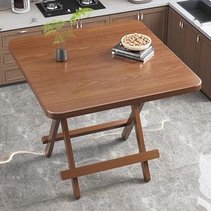 <b>Folding</b> Wooden <b>Table</b> Minimalist Modern Household Outdoor Dining Portable Stall-selling Dining <b>Table</b> Chairs Small Apartments - Product Image 3