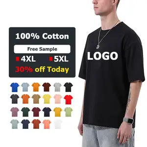 2022 new oversized 250g heavy cotton solid color blank round neck short-sleeved T-shirt custom logo printing mens tshirts