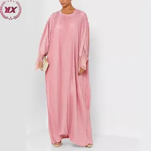 Supplier Custom 2023 Turkish Robe Latest Designs Long Pleated Abaya Muslim Dress Women Kaftan Dubai From Islamic Clothing