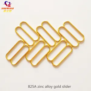 Underwear accessories Eco friendly 825A gold adjuster higher hole 25mm zinc alloy Nickel free bra gold slider