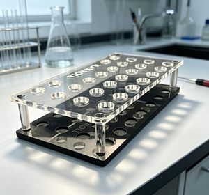 Soporte de Tubos Acrílicos, Estante de Doble Nivel, Banco para Aula de Química, Ayuda para Comparación de Colores de Placas, Apto para Trabajos con Tubos en Banco - Product Image 2