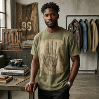 T-shirt vintage délavé pour homme avec logo personnalisé - Service OEM, motif squelette rétro, tee-shirt en coton épais, streetwear