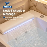 Baignoire de Luxe Personnalisée Autoportante Moderne pour Spa avec Massage du Cou, Hydromassage, LED Sous-Marine, Acrylique Blanc Écologique