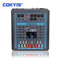 Nouvelle console de mixage DJ professionnelle 2*250W avec amplificateur de puissance, 5 canaux, USB, Bluetooth et alimentation fantôme 48V