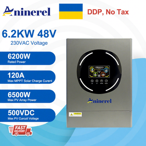 Inversor Solar Híbrido ANJ-6200T-48L-W-PRO de 6200W, 48V, Entrega Directa en Ucrania, 230VAC 120A 50/60Hz, Controlador de Carga Solar PV - Product Image 1
