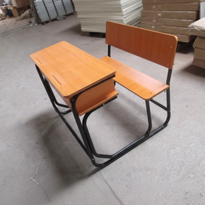 Meubles scolaires de haute qualité en panneaux MDF mélaminés, bureau double et <span class=keywords><strong>chaise</strong></span> en PE, <span class=keywords><strong>table</strong></span> d'apprentissage pour enfants en classe, pour les élèves - Product Image 3