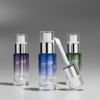 Flacon en verre plat de luxe vide de 30 ml avec bouchon à vis, tube pour brillant à lèvres, grande tête de brosse, emballage cosmétique pour brillant à lèvres