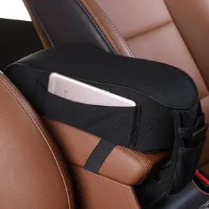 汽车中控台扶手枕记忆泡沫汽车扶手垫，带手机座储物袋，适用于大多数汽车