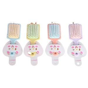 Mini peigne-coussin mignon pour filles, portable, pour massage, format voyage, en plastique, petit, carré, coloré - Product Image 4