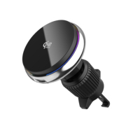 Chargeur de voiture sans fil magnétique OEM 25W à charge rapide avec ventilateur de refroidissement, commande tactile, support de téléphone pour grille d'aération CE ROHS FCC Europe USA