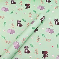 Feuille de papier d'emballage d'anniversaire pour animaux de fête plantes chat chien ours ensemble pour emballage cadeau
