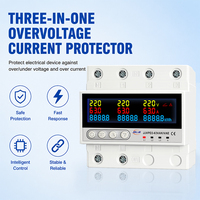 JIUJI Compteur prépayé kWh par phase, Commutateur automatique 3 voies, Protection contre les surtensions et les sous-tensions, Sélecteur de phase sur rail DIN, Relais de tension CE