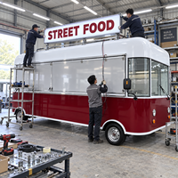 Food Truck 4,8 m en acier inoxydable, style capsule, cuisine mobile extérieure avec compartiments isolés
