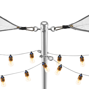 Jh-mech mât de <span class=keywords><strong>voile</strong></span> d'ombrage OEM 10 pieds auvent support <span class=keywords><strong>poteau</strong></span> enduit argent acier inoxydable mât de pare-soleil - Product Image 6