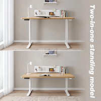 Bureau électrique réglable en hauteur, poste de travail informatique en bois, pliable à 90 degrés, gain de place, table d'étude pour la maison et le bureau