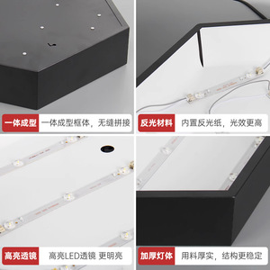 Lámpara hexagonal LED, lámpara de oficina con forma especial, lámpara de gimnasio, lámpara para sala de baile, lámpara de modelado, lámpara para herramientas - Product Image 3