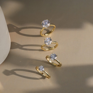 Nhẫn cưới LZR RINNTIN 1CT 2CT 3CT 4CT bạc 925 Sterling, đá đơn, mạ vàng cao cấp 8A, dành cho nữ - Product Image 5