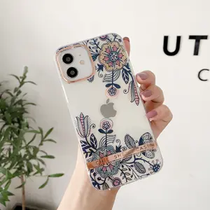 Wholesale Spot Cute Electroplated Iml Luxury Girly Floral Print Pattern Mobile Phone Case For Iphone 11 12 13 14 15 Pro Max