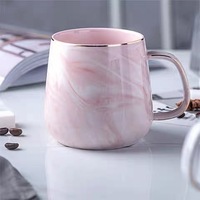 Tasse de couple doux grain de marbre bord doré tasse en céramique tasse de petit déjeuner événement d'affaires tasse en marbre pour la Saint-Valentin cadeau tasse quotidienne