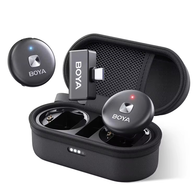 Mini Wireless Lavalier Lapel Microphone for iPhone iPad Android Type-C Phone Live Broadcast Audio Video Recording Vlog