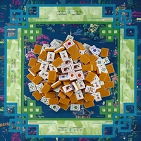 Mahjong américain de luxe moderne, 160 pièces, 36 mm, tuiles en acrylique gravées à 4 couches, avec tapis de jeu vert marine, en stock, jeu pour 4 joueurs