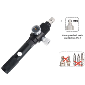 Adaptateur CO2 en alliage d'aluminium noir Zimakyfa, chargeur rapide 0-200 PSI, régulateur CO2 QD femelle 8 mm pour accessoire de tir au paintball - Product Image 1