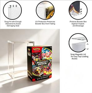 Boîte de présentation magnétique en acrylique, adaptée aux boîtes de boosters Pokémon TCG Mega Evolution Perfect Order. - Product Image 4