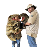 Cadeau de Noël pour enfants - Marionnette de dinosaure bébé animatronique pour Halloween - Utilisation en maternelle et en parc d'aventure - Métal