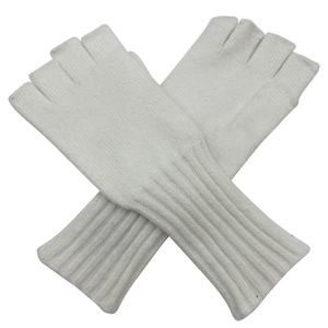 Gants sans doigts personnalisés pour femmes gants tricotés sans doigts en acrylique pour l'<span class=keywords><strong>hiver</strong></span> gants chauds en cachemire pour femmes en tricot côtelé de couleur unie - Product Image 3