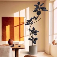 Arbre de banian artificiel NINI, grande plante artificielle en plastique durable, décoration d'intérieur pour Noël et Pâques, en pot