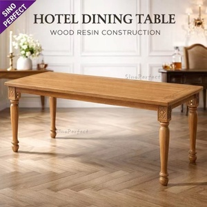 Mesa de Banquete Rectangular Vintage Personalizada de Fábrica, Mesa de Resina Color Madera para Restaurante, Fiesta, Recepción, Comedor - Product Image 4