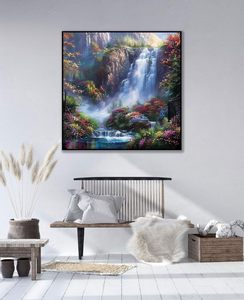 Set per Diamond Painting 5D Paesaggio Personalizzabile Fai da Te con Diamanti Rotondi Completi Montagna e Casa di Legno per Decorazione da Parete Soggetti Ritratti - Product Image 2