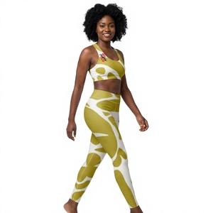 Vêtements de sport pour femmes, ensemble 2 pièces, taille plus, respirant, séchage rapide, soutien-gorge de sport à taille haute, leggings athlétiques, vêtements de sport - Product Image 1