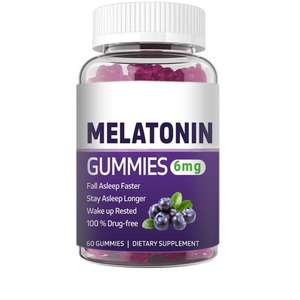 Caramelle Gommose Vegane alla Melatonina per un Sonno Migliore, Gusti Naturali alla Frutta, Supporto Erboristico per il Sonno, Integratore Calmante e Rilassante per il Benessere - Product Image 1