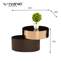 Table basse moderne en MDF et acier inoxydable rotative pour salon, modèle Yinxing 677