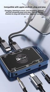 Tarjeta de sonido mini MH-321 para transmisión en vivo desde teléfonos móviles y computadoras, cambiador de voz, modificador de voz profesional para grabación de karaoke. - Product Image 1