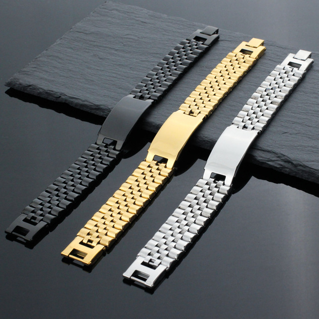 CENDA Cenda1846 Luxury Stainless Steel Chain&Link Bracelets Gold Plated Detachable Wristband Women Men Hiphop Watch 18mm