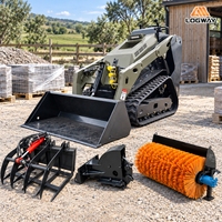 Mini-chargeuse LOGWAY à commande hydraulique pilotée, avec fixation flexible pour travaux municipaux, livraison gratuite