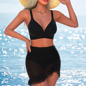 Maillot de bain deux pièces sexy de style européen et américain pour femmes, avec petites poitrines, ensemble bikini grande taille, vêtements de plage, Smlxlxxl - Product Image 3