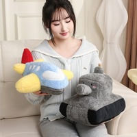 Peluche personnalisée créative en forme de voiture, avion, camion de pompiers et char, avec rembourrage en coton PP polyester, pour la maison, cadeaux pour enfants