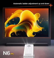 N6 Ruiying 2025 Mini projecteur portable Android 9.0, 100 lumens ANSI, 1080p Full HD, prise en charge 4K, Wi-Fi double bande, LED intégré