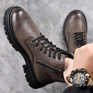 Botas de Trabajo para Hombre, Modelo 2026, Forradas de Lana, Estilo Británico Retro, Cálidas para Invierno, Versátiles, de Cuero - Product Image 3