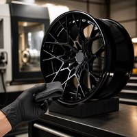 عجلات XTTD جديدة مخصصة سوداء لامعة متعددة الأذرع عميقة التقعر مصنوعة من سبائك الألومنيوم المطروقة 5x120/112/108/127 عالية الأداء بـ 5 ثقوب