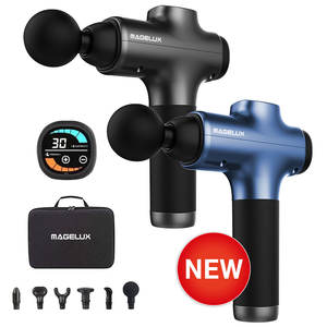 2023 vibración Muscular Eléctrica 4 cabeza cuerpo Control de sincronización pistola máquina de masaje 24V almacén de la UE pistola de masaje de etiqueta privada negro - Product Image 1