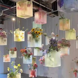 Hiện đại trong suốt <span class=keywords><strong>Acrylic</strong></span> hoa đứng màu <span class=keywords><strong>acrylic</strong></span> trang trí đám cưới cột lối đi nhựa loại bình phong cách hiện đại - Product Image 1