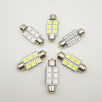 Ampoules LED de voiture Festoon 5050 6SMD 31/36/39mm/41mm 24V 12V Blanc/Bleu/Vert/Rouge/Jaune/Rose FT C5W pour éclairage intérieur de porte