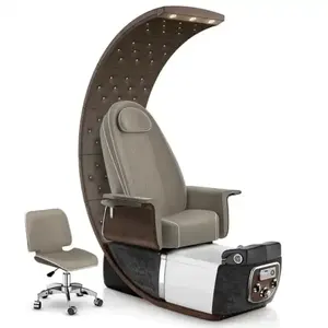 Lüks modern taht profesyonel yüksek geri tırnak salonu için ayak spa masaj manikür pedikür sandalyeler