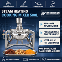 Exportateur Marmite Automatique de Cuisson à Agitateur Racleur 500L à la Vapeur Acier Inoxydable 304 Lame PTFE 50/60Hz Malaxage