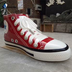 Giant Red &amp; White Sneaker Sculpture - Oversized Fiberglass Canvas <strong>Shoe</strong> For Retail Storefronts (Custom Iconic Brand Logo) - Product Image 3